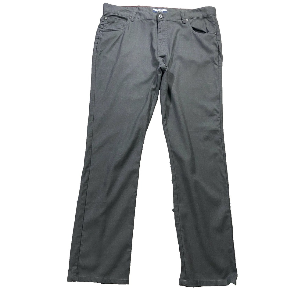 Johnnie-O Mens 35x32 (Fits‎ 36x30) London Brushed Twilled Flannel Pants Charcoal